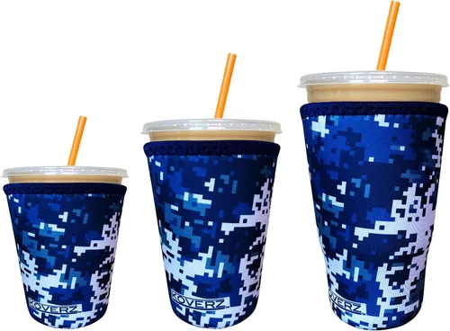 Vista 14 de Funda Koverz para café helado, funda aislante de neopreno para taza, se ajusta a una taza de café de 32 Oz., lavable y reutilizable, accesorios