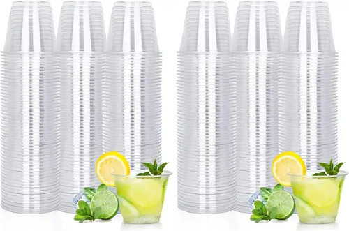 Vista 17 de TashiBox Vasos de plástico transparente de 9 onzas, paquete de 400 unidades, desechables, suministros de bodas y fiestas, ideales para cócteles