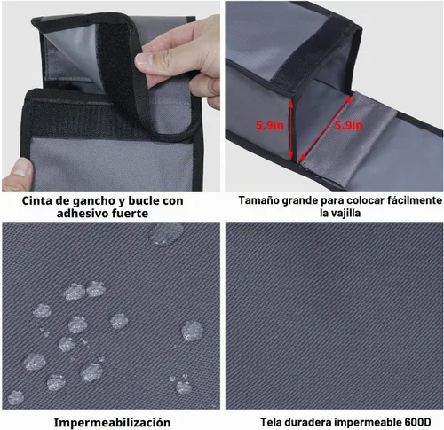 Vista 2 de Bolsa de almacenamiento de herramientas para parrilla, organizador plegable impermeable para utensilios de barbacoa, funda de transporte portátil