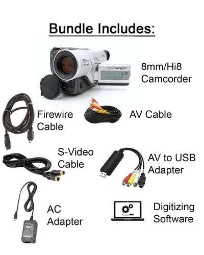 Vista 2 de Tech Collector 8 mm, Digital8, y Hi8 Kit de Transferencia para Digitalizar Cintas de 8 mm y Convertir 8 mm a DVD, Incluye Videocámara y Adaptador USB