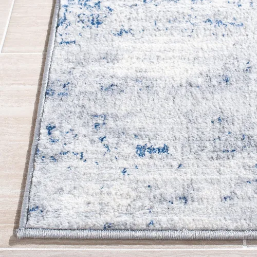 Vista 2 de SAFAVIEH Jasper Collection - Alfombra decorativa de 2 x 4 pies, azul y marfil, diseño abstracto moderno, no desprende pelusa y de fácil cuidado
