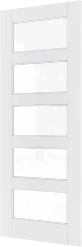 Vista 22 de WINSTELLAR - Losa de puerta de vidrio transparente preconstruida de 18 x 80 pulgadas, 3-Lite, puertas interiores pintables para el hogar