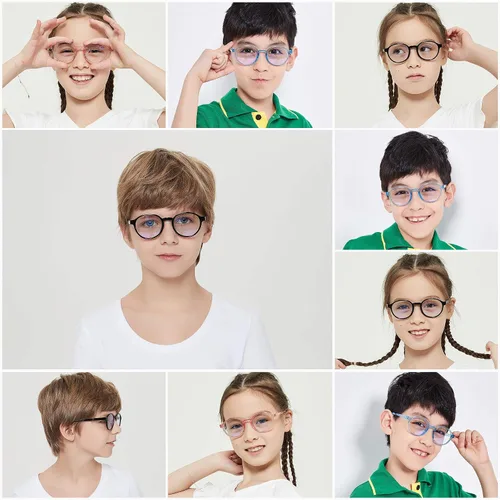 Vista 4 de ANDWOOD Gafas de luz azul para niños, niñas, niños, computadora, juegos, anti rayos azules, gafas de sol polarizadas de 3 a 12 años