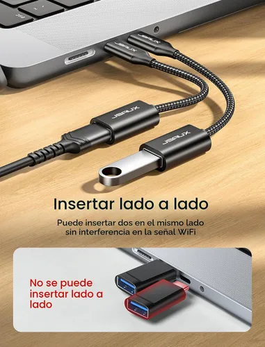 Vista 4 de JSAUX Adaptador USB C a USB 3.0 [2 unidades], USB C macho a USB hembra OTG adaptador compatible con MacBook Pro/Air, iPhone 17 Pro Max/iPhone Negro