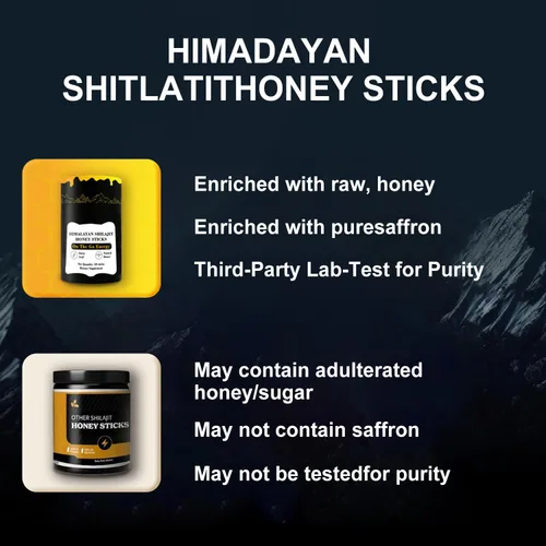 Vista 6 de Palitos de miel Shilajit, shilajit puro del Himalaya y miel orgánica y azafrán (30 varillas), más de 85 minerales, 3 ingredientes naturales