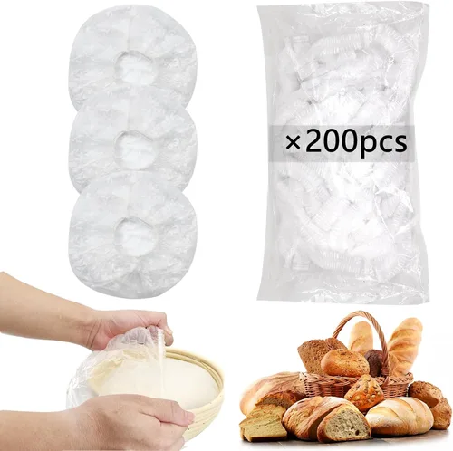 Vista 9 de 120 piezas de tapas de ducha para pan de masa madre, cubiertas reutilizables para boles para fermentación, cubiertas de pan de plástico con elástico