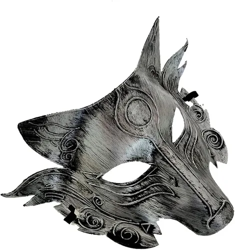 Vista 2 de Suministros de rendimiento de Halloween, máscara de cabeza de lobo de animales, accesorios