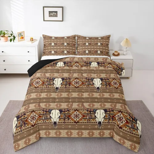 Vista 34 de Erosebridal Southwestern - Juego de edredón tamaño individual, diseño étnico étnico, geométrico, bohemio, azteca, para niños, adolescentes, adultos