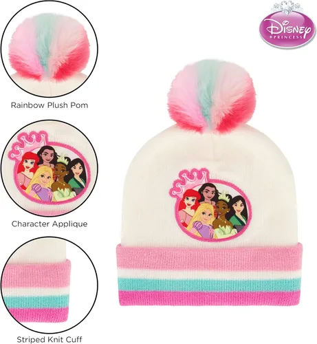 Vista 3 de Disney Conjunto de orejeras de invierno y guantes para niños princesa para edades de 4 a 7 años Princesa