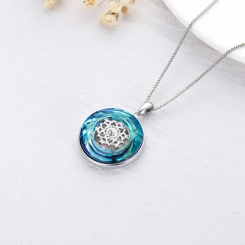 Vista 4 de Dorunmo Collar de sirena de plata de ley para mamá, collar de Ariel, collar de baile, collar de amor, collar de corazón, regalo de hermana, collar