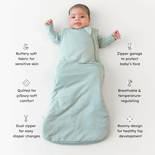 Vista 3 de KYTE BABY - Bolsa de dormir estampada para niños pequeños de 0 a 36 meses, 2.5 TOG, hecho de material de rayón de bambú suave