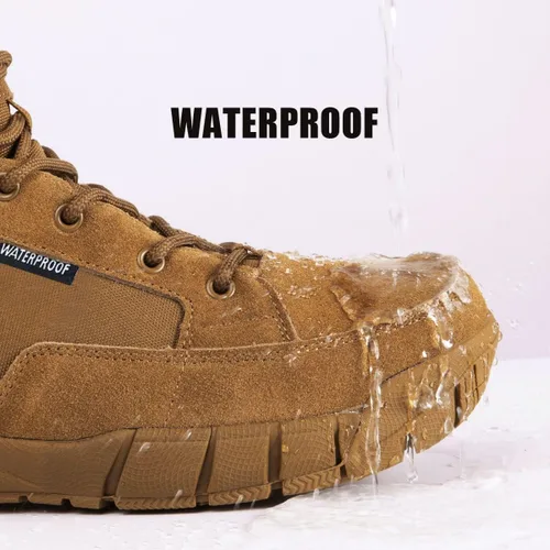 Vista 8 de FREE SOLDIER Waterproof Hiking Work Boots Men's Tactical Boots 6 Inches Lightweight Military Boots Breathable Desert Boots