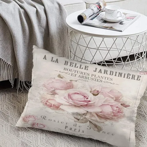 Vista 5 de Synthwave Fundas de almohada francesas Shabby Chic de 12 x 20 pulgadas, almohadas decorativas para decoración del hogar, almohada estética