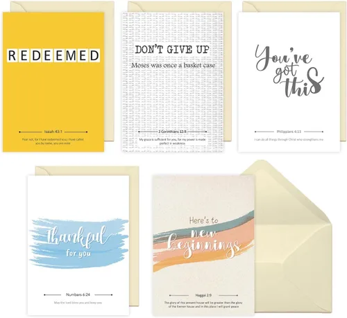 Vista 6 de Kulture Games Tarjetas de felicitación cristianas (paquete de 10) – Tarjetas de aliento, inspiradoras y motivacionales con sobres y calcomanías