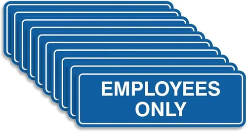 Vista 10 de Letrero estándar de solo empleados - Negro - Pequeño (1 paquete)