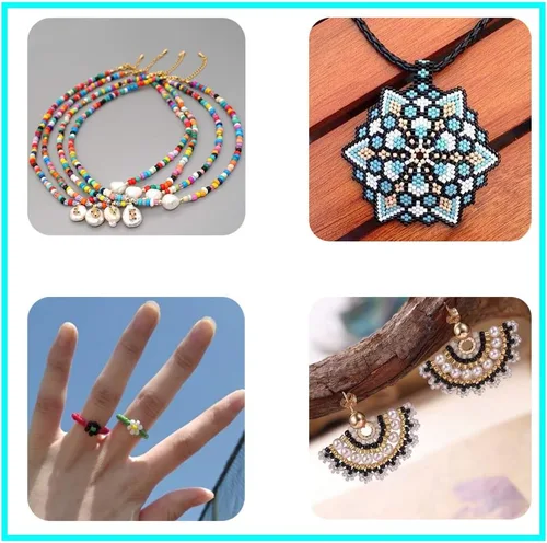 Vista 4 de Cuentas de Semilla de Vidrio Transparentes Azules con Línea Plateada Tamaño 8/0 Artesanías Cuentas de Semilla de Vidrio de 3mm para Hacer Joyas