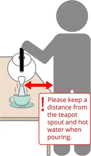 Vista 6 de UP ware - Hervidor de té silbante esmaltado en acero, tetera para estufa (1.6 cuartos de galón, manzana)