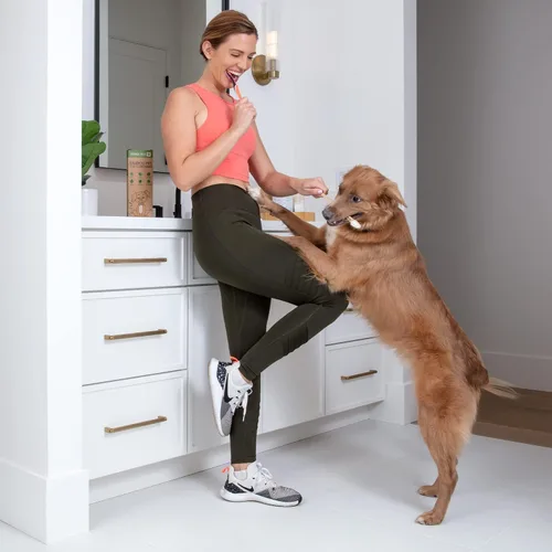 Vista 5 de Cepillo de dientes para perros y gatos, bambú de dos caras