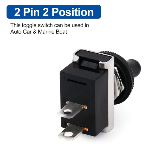 Vista 3 de Baomain, interruptor de conmutación SPST con apagado-encendido, 2 clavijas, 12 V 25 A con cubierta impermeable para auto