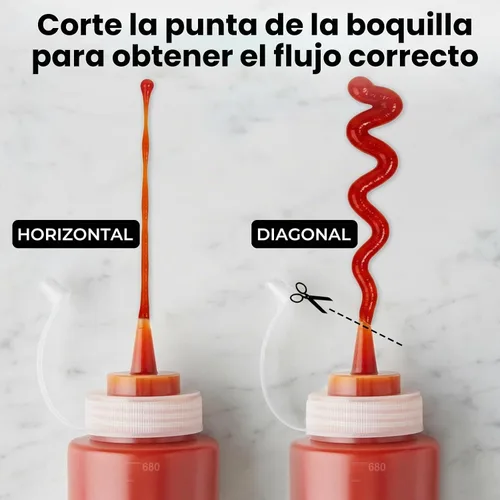 Vista 4 de OAMCEG - Botellas exprimibles de condimentos de 20 onzas, paquete de 3