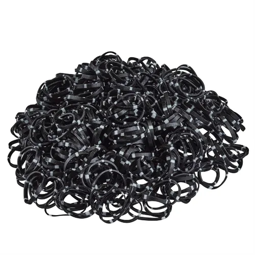 Vista 2 de Scunci Mini bandas elásticas para el cabello sin daños, bandas elásticas para el cabello suave, 500 unidades (negro/blanco)
