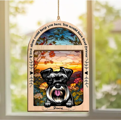 Vista 355 de LOVELYPOD Adorno de Navidad personalizado de sabueso afgano, atrapasoles con nombre, regalos de pérdida de mascotas, regalos para amantes