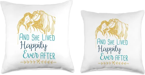 Vista 3 de Horse Princess And She Lived Happily Ever After And She Lived Happily Ever After - Almohada de 16 x 16 pulgadas, multicolor