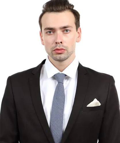 Vista 34 de JESLANG Corbata de algodón y lino de 2.56 pulgadas para hombre, perfecta para ocasiones formales e informales