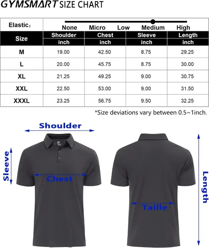 Vista 7 de GymSmart Camisas polo para hombre, manga corta, casual, negocios, deportes, tenis, golf, camisas