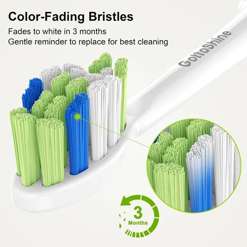 Vista 3 de Cabezales de cepillo de dientes de repuesto para Philips Sonicare, control de placa, compatible con mangos de cepillo de dientes eléctrico de clic