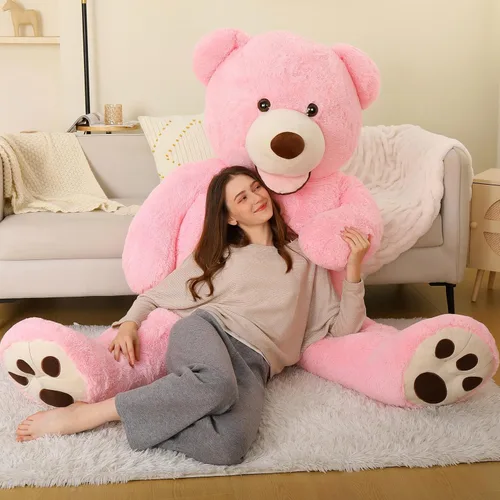 Vista 25 de MorisMos Oso de Peluche Gigante, Oso de 39 Pulgadas, Animales de Peluche Grandes con Huellas Grandes, Osos de Peluche de Regalo para Niños