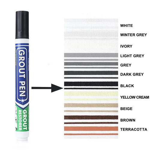 Vista 2 de Rotulador de pintura para azulejos: negro, paquete de 1 y 2 unidades con puntas adicionales (estrecha, 0.197 in), colorante y sellador impermeable