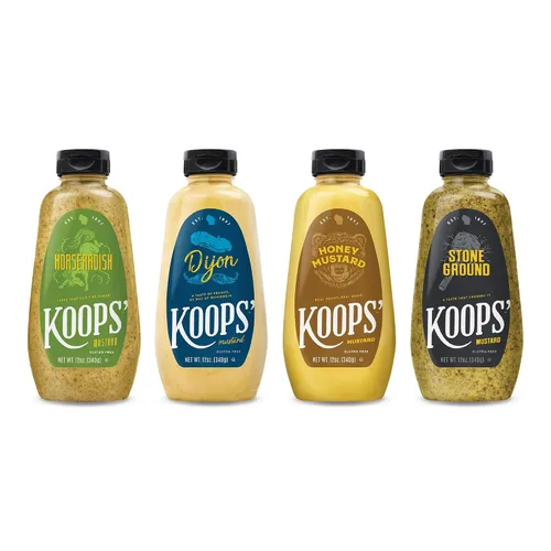Vista 15 de Koops' Mostaza Arizona Heat - Mostaza dulce y picante, sin gluten, kosher, fabricada en Estados Unidos, a partir de semillas de mostaza de calidad