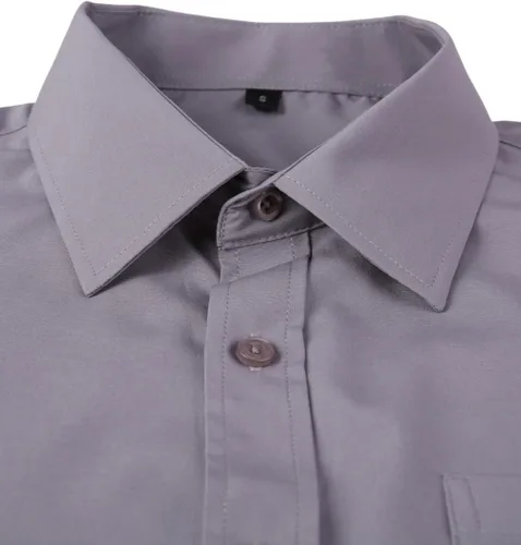 Vista 46 de corfty Camisa de vestir de manga larga para hombre, ajuste regular, elástica, sin arrugas, casual, con botones