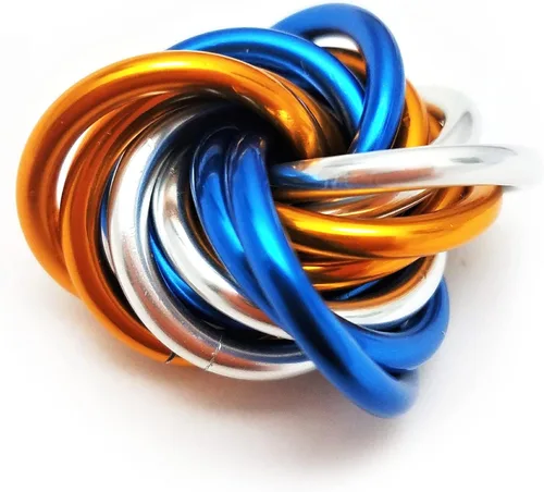 Vista 26 de Bola Fidget Möbii (MultiColor): Herramienta de juguete silenciosa para aliviar el estrés, ansiedad y estimular el ADHD para el hogar, viajes Cromo
