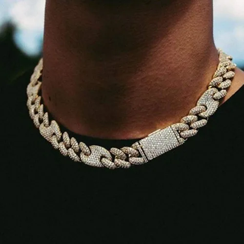 Vista 6 de Topgrillz - Cadena de eslabones cubanos miami para hombre 0787pulgadas 6 veces chapado en oro de 14 quilates circonita cúbica con caja con broche