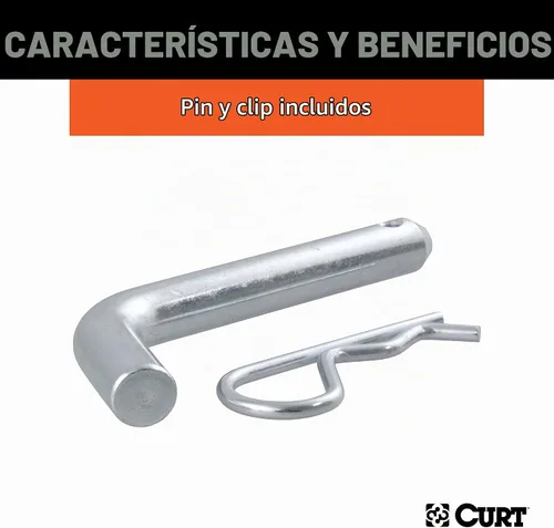 Vista 6 de CURT 45064 Soporte de enganche de remolque de camión elevado con bola y pasador de 2 pulgadas, se adapta a receptor de 2 pulgadas, 7,500 libras