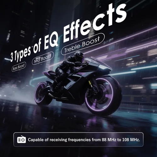 Vista 6 de JX01 - Auriculares Bluetooth para motocicleta con V5.4, 8 vías para casco de motocicleta con altavoces de 1.575 pulgadas, audio aptX, control