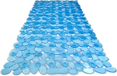 Vista 35 de Alfombra antideslizante para bañera y ducha "Pebbles" de 27 x 14 pulgadas, ovalada, no tóxica, segura, limpia, lavable a máquina, agarre y drenaje
