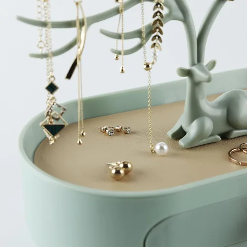 Vista 4 de MORE&LESS Antlers - Soporte de exhibición de joyería con mango de aleación de aluminio, organizador colgante de torre de árbol para anillos, aretes