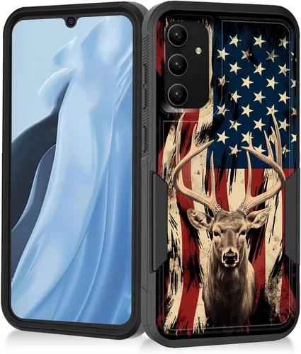 Vista 27 de Funda para Galaxy A14 5G, resistente de doble capa híbrida de policarbonato duro, goma suave, a prueba de golpes, funda protectora resistente