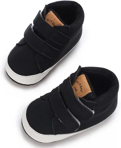 Vista 5 de COSANKIM Zapatos deportivos para bebé niño y niña, zapatos de tobillo altos, antideslizantes, suela suave, zapatos de cuna para niños pequeños