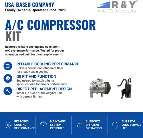 Vista 2 de RYC Kit de compresor de CA KT DI00 - Compatible con Dodge Ram 1500, 2500, 3500 5.7L 2003-2008 (se adapta a Dodge Ram 1500, 2500, 3500 5.7L 2003-2008)