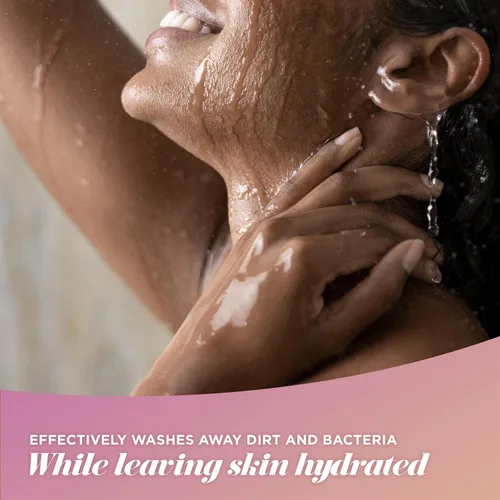 Vista 4 de Caress Gel de baño, manteca de karité y azúcar moreno, gel de baño hidratante para una piel hermosa y radiante, jabón líquido exfoliante corporal