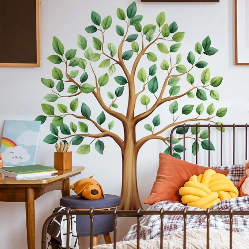 Vista 13 de Calcomanías de Pared de Cactus Boho Calcomanías de Pared de Sol Boho Plantas Tropicales de Cactus Verdes con Pájaros Calcomanías de Pared para Sala