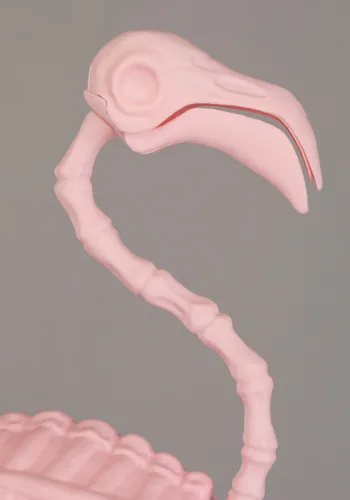 Vista 2 de Figura de Flamingo Rosa de 30 Pulgadas que Brilla en la Oscuridad Multicolor