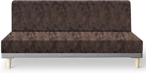 Vista 12 de molasofa - Funda elástica para futón de aspecto de cuero, cubierta para sofá sin brazos, protector de muebles con parte inferior elástica, funda