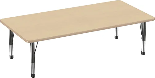 Vista 95 de FDP - Mesa rectangular para actividades escolares y aulas (24 x 36 pulgadas), patas gruesas para niños pequeños, altura ajustable de 15 a 24