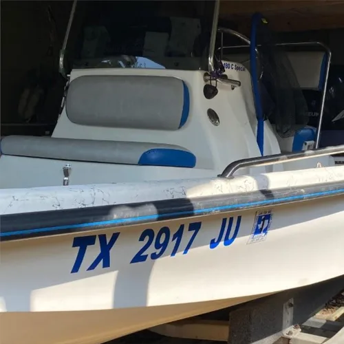 Vista 6 de MxNumbers - Par de calcomanías personalizadas con número de registro de barco, calcomanías de identificación de casco de vinilo marino, juego de 2