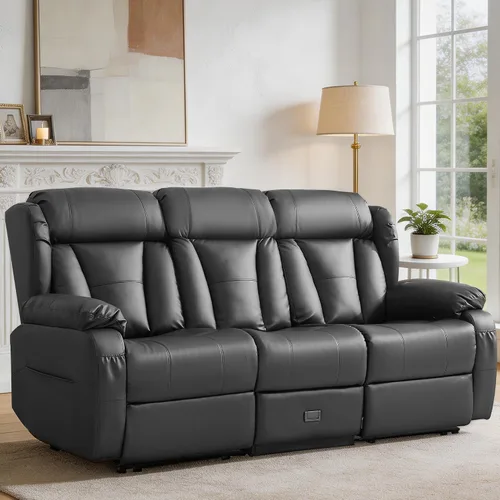 Vista 24 de Sofá biplaza reclinable manual de 59" reclinable doble para sala de estar
